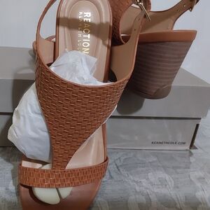 Kenneth Cole Reaction Womens Brown Woven Wedge Sandals